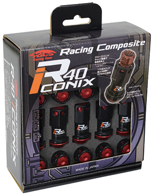 送料無料 RIA-03KK Racing Composite R40 iCONIX M12 P1.25 Nut SetAluminum Cap ブラック キャップ付 ブラック ロック無し KYO-EI_画像1