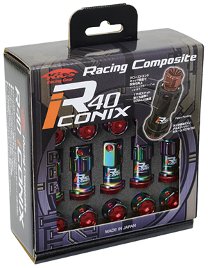 送料無料 RIA-13NU KicS Racing Composite R40 iCONIX M12 P1.25 Lock & Nut SetAluminum Cap ネオクローム キャップ付き ブルー KYO-EI_画像4