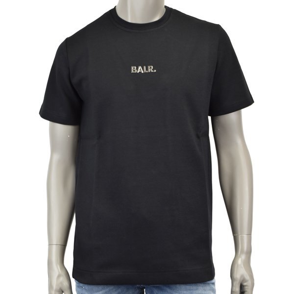 新品【Lサイズ】BALR. ボーラー Q-SERIES STRAIGHT T-SHIRT/メタルロゴ Tシャツ/ブラック/B1112.1051 JET BLACK