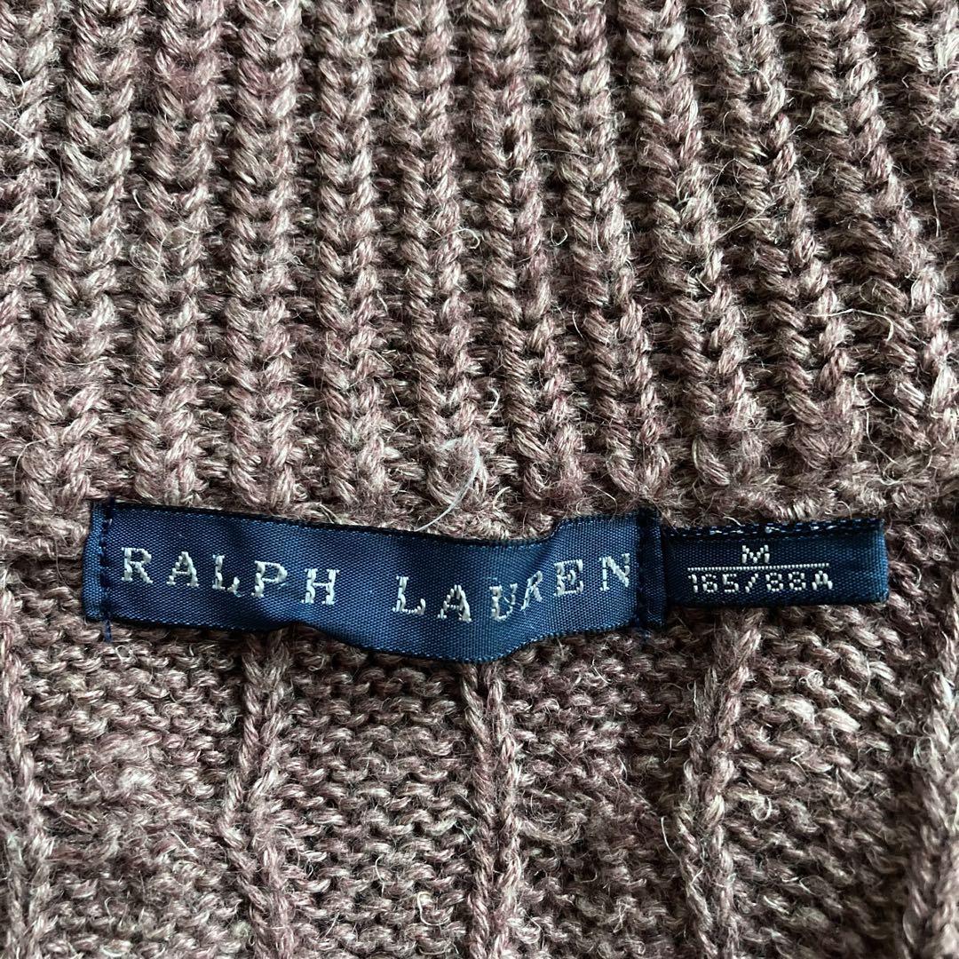 RALPH LAUREN кабель плетеный длинный лучший вязаный жилет linen× альпака женский M размер 