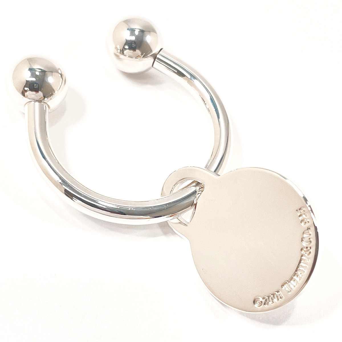  Tiffany TIFFANY&Co. брелок для ключа раунд бирка кольцо для ключей серебряный 925 новый товар произведена отделка 