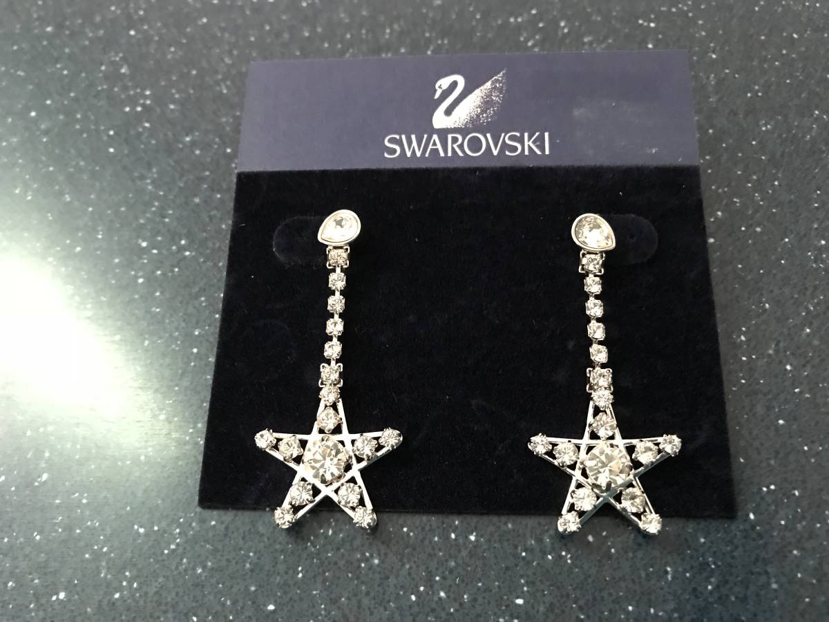  free shipping new goods * Swarovski . star sama. earrings 