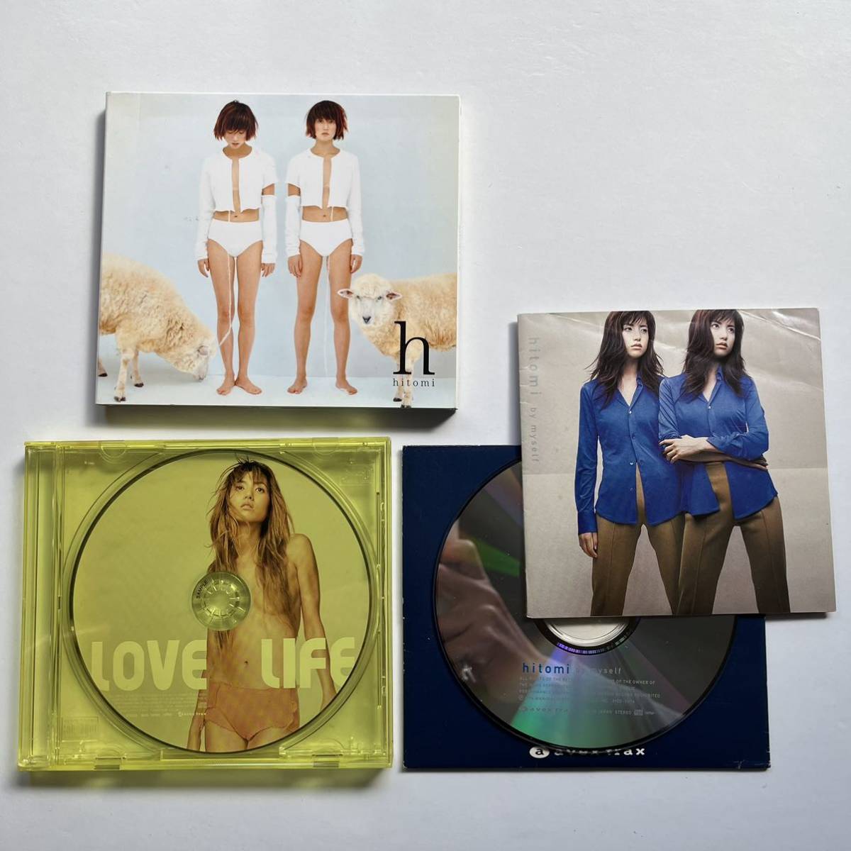 【希少】hitomi『by myself』『h/ベストアルバム』『LIFE』アルバム3枚セット初回仕様紙ジャケットbestlove2000プロモーション版_画像1