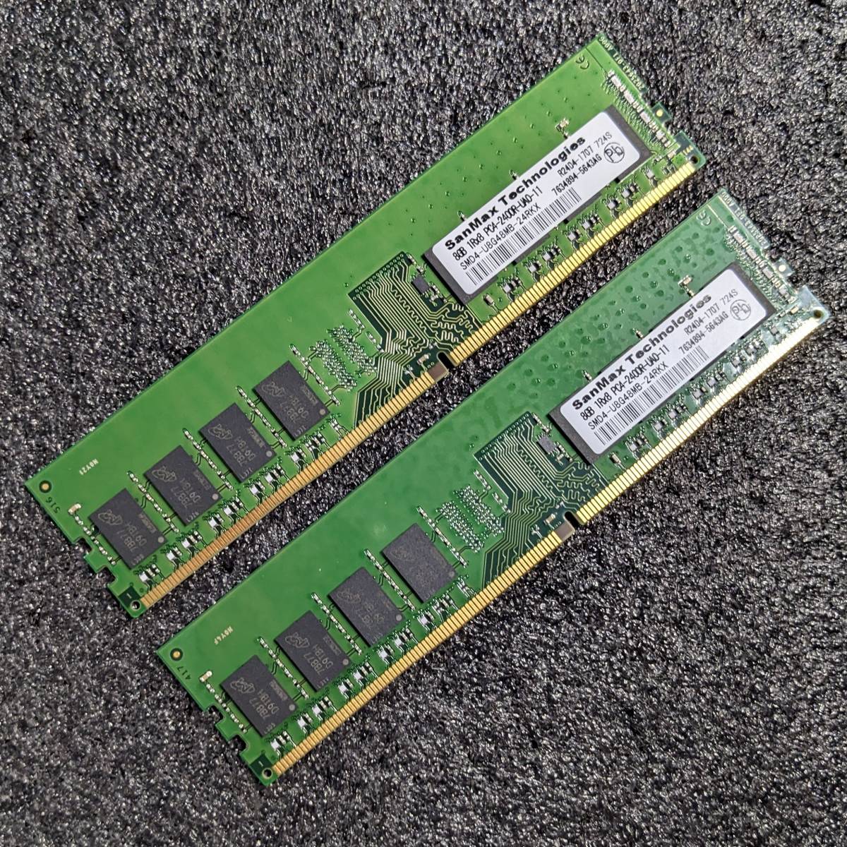 【中古】DDR4メモリ 16GB(8GB2枚組) SanMax SMD4-U8G48MB-24RKX(マイクロン) [DDR4-2400 PC4-19200]_画像1