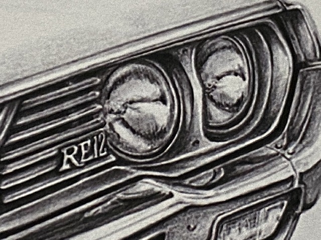  Mazda MAZDA Luce LA33 [ pencil sketch ] famous car old car illustration A4 size amount attaching autographed 