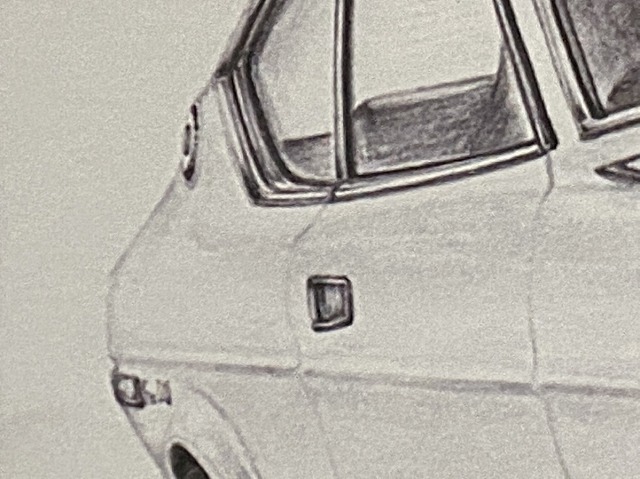  Mazda MAZDA Luce LA33 [ pencil sketch ] famous car old car illustration A4 size amount attaching autographed 