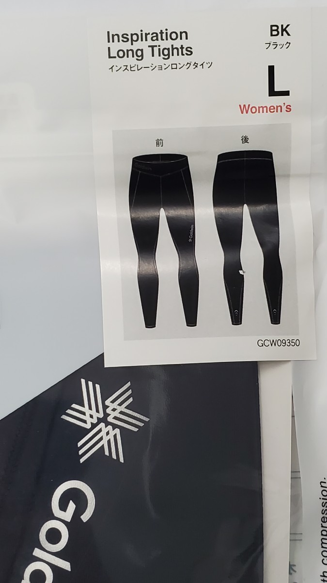 C3fit Inspiration インスピレーション ロングタイツLong Tights GCW09350 Goldwin カラーBK黒ウーマンサイズL未開封品日本製 UV着圧血行　_画像2