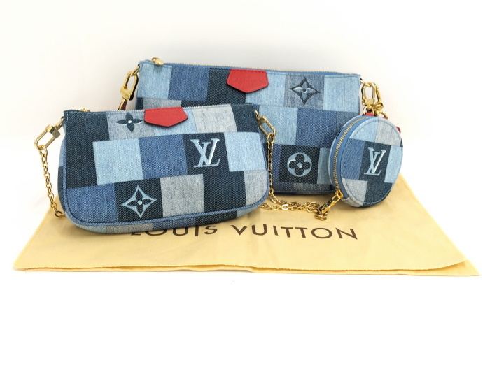 【中古】LOUIS VUITTON ミュルティ ポシェット アクセソワール 2WAYハンドバッグ モノグラム デニム ブルー系 M44990_画像10