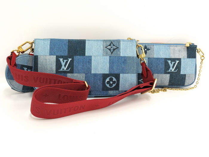 【中古】LOUIS VUITTON ミュルティ ポシェット アクセソワール 2WAYハンドバッグ モノグラム デニム ブルー系 M44990_画像2