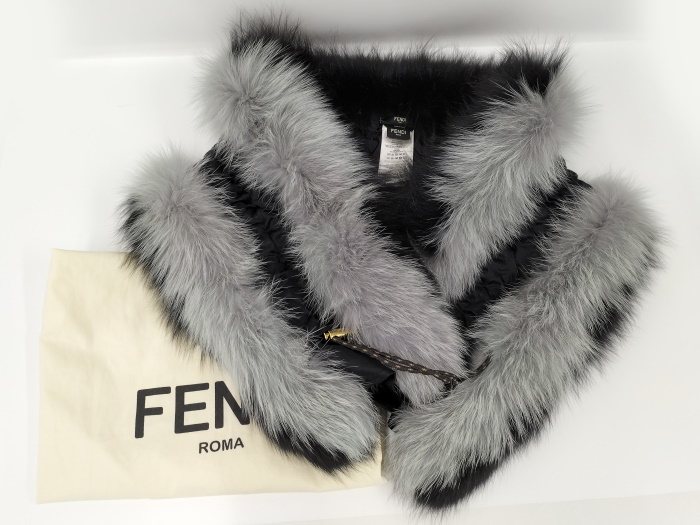 【中古】FENDI ファーストール フォックスファー ツートンカラー FNG535_画像9