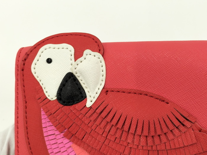 【中古】kate spade ショルダーポーチ オウム PVC ピンク_画像5