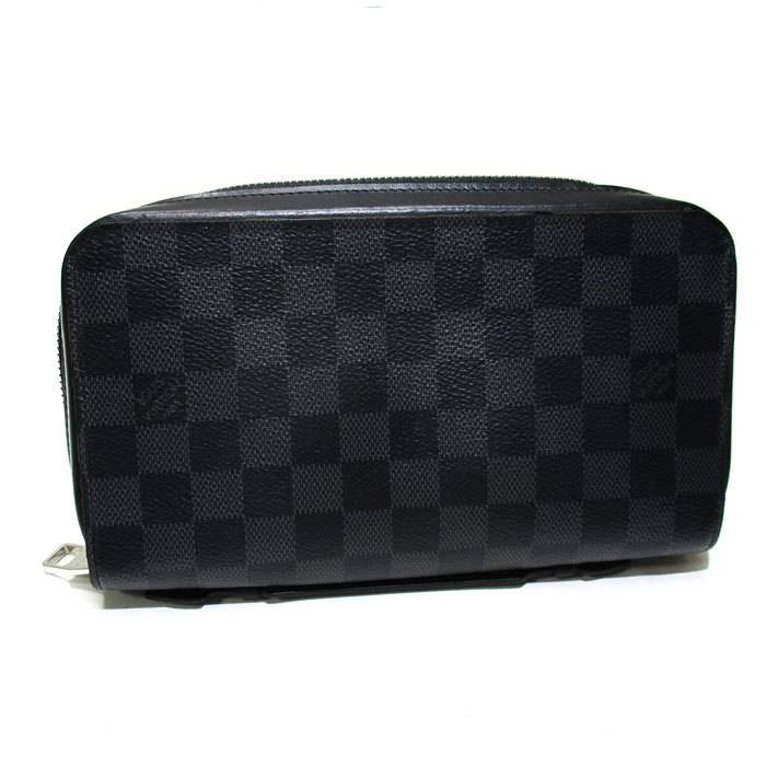 【中古】LOUIS VUITTON ジッピーXL ラウンドファスナー 長財布 ダミエ グラフィット N41503