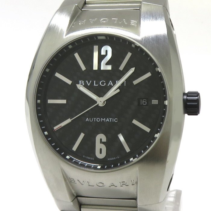 【中古】BVLGARI エルゴン メンズ 腕時計 AT ブラック文字盤 EG40S