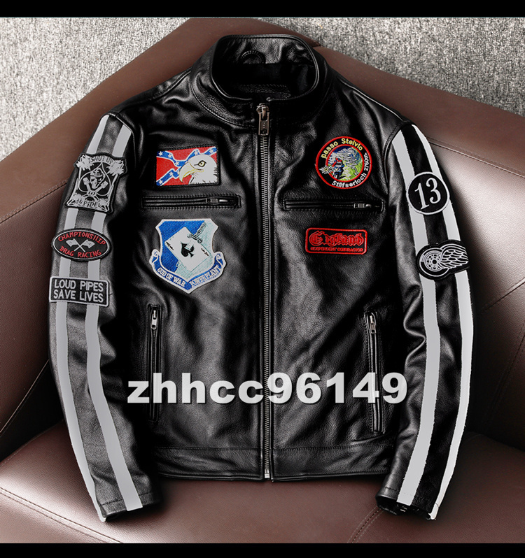 ■新品■レザージャケット 最上級 牛革 メンズ 革ジャン バイクウエア オートバイ ライダース ブルゾン 本革 S~4XL