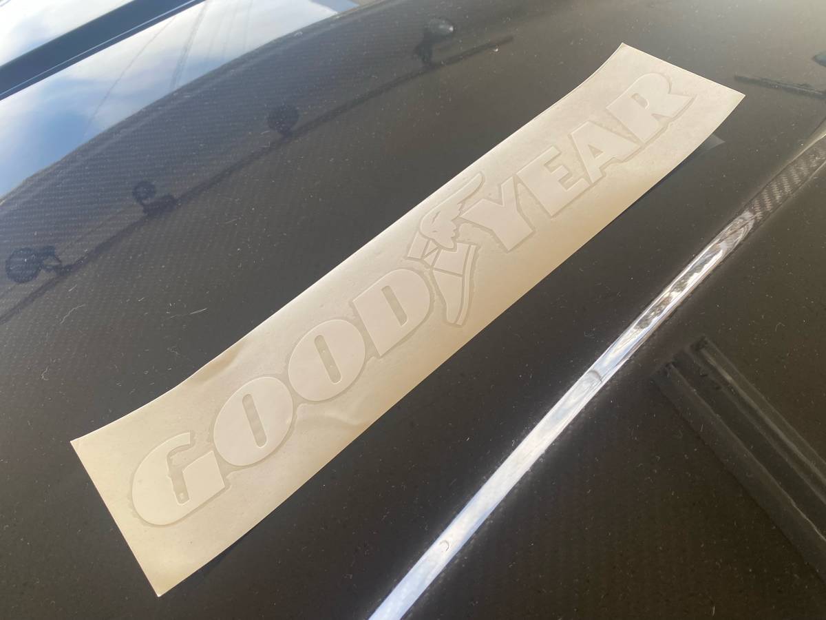 未使用品 GOODYEAR グッドイヤー ステッカー 大サイズ ホワイトレターリング 2枚セット レーシング GY003_画像3