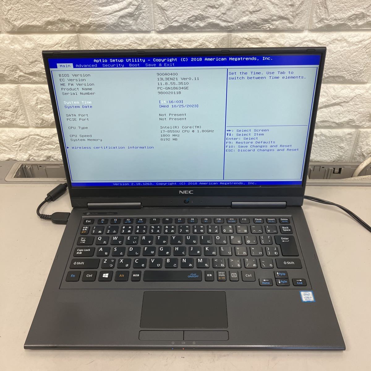 core i7-8550U】NEC LaVie HZ PC-GN18634GE-