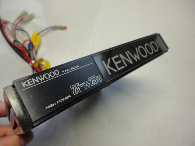 * KENWOOD Kenwood усилитель KAC-5205 LED.25W+25W б/у работа OK товар ширина 15cm E размер long Sam машина Boy ALPINE. выставляется 