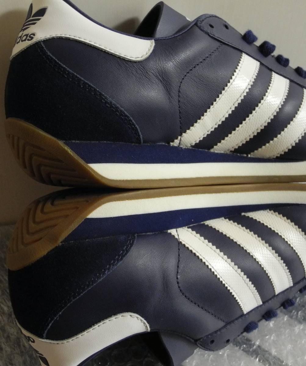  ultimate beautiful goods Country 1999 year made JP26.5cm navy blue Vintage production end natural leather adidas country 1990s 1990 period old clothes navy original leather 
