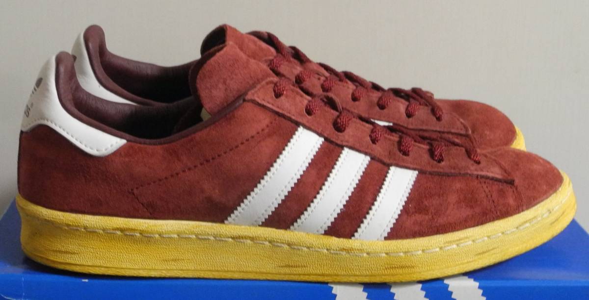 キャンパス 80s MITA 2012年製 JP27.5cm G63526 限定 コラボ 生産終了 天然皮革 adidas campus ミタスニーカーズ エンジ バーガンディの画像2