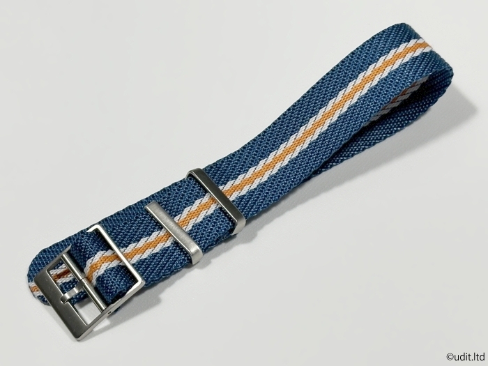22mm высокое качество квадратное ремешок наручные часы ремень ткань NATO синий × orange × белый [ согласовано модель chu-da- Omega Breitling и т.п. ]