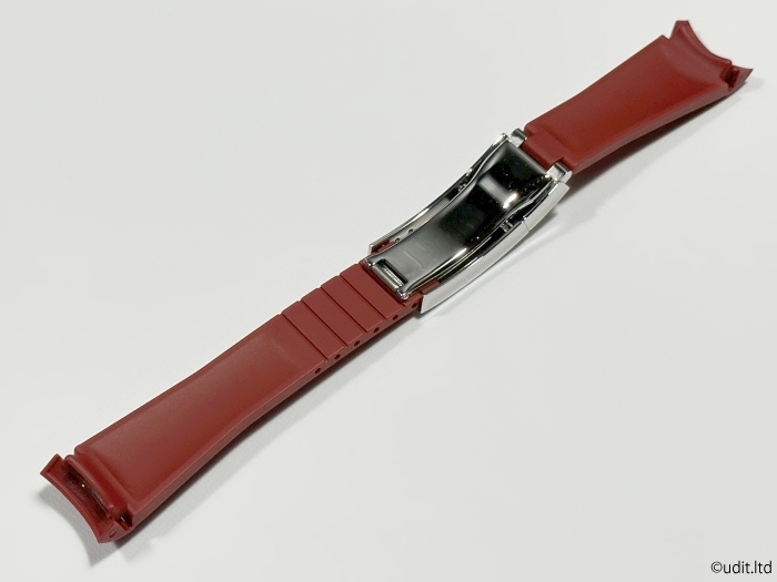 ラグ幅:20mm ハイグレード ラバーベルト レッド 腕時計ベルト【ロレックス ROLEX 対応 サブマリーナ GMTマスター デイトナ等に】_こちらの商品はバックルが付属します。