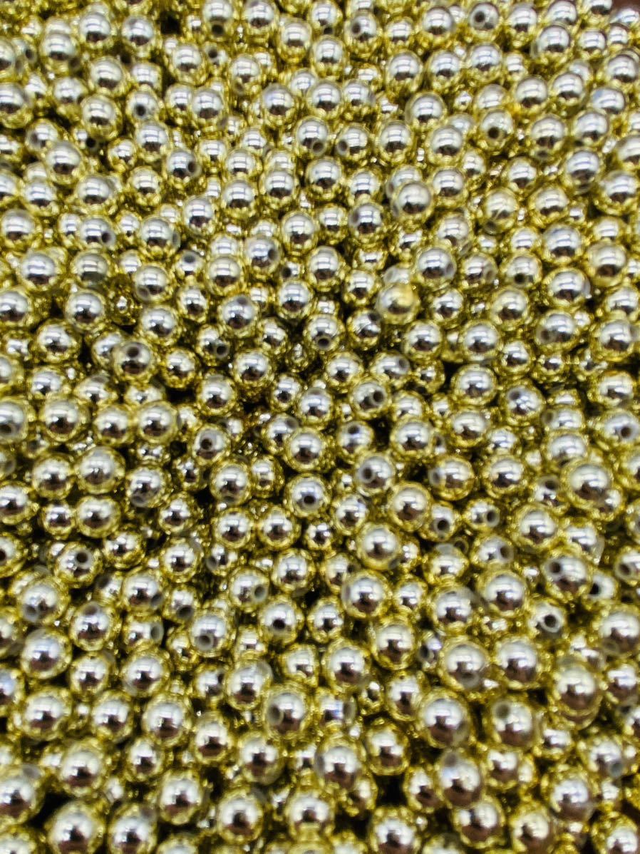 アクリルビーズ 丸玉　ゴールド　約6mm玉 大量 200g_画像3