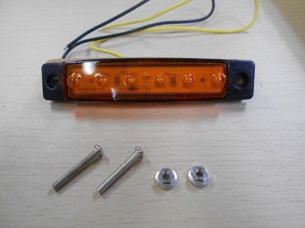 ★ 送料無料★ 新品：橙色/オレンジ 汎用 サイドマーカー車高灯 ランプ 6LED 10個セット 24V デコトラ 6LED-オレンジ 【A-3】_画像3