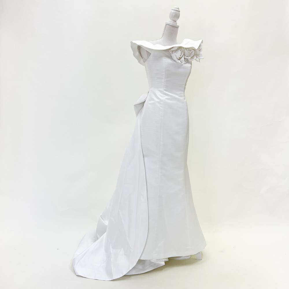  used wedding dress white 9 number mermaid 2Way. goods exist satin dress two next . photo . wedding W-202