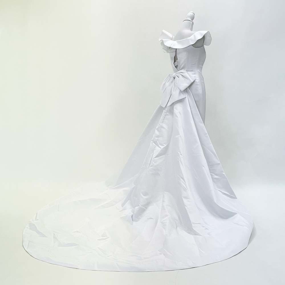  used wedding dress white 9 number mermaid 2Way. goods exist satin dress two next . photo . wedding W-202