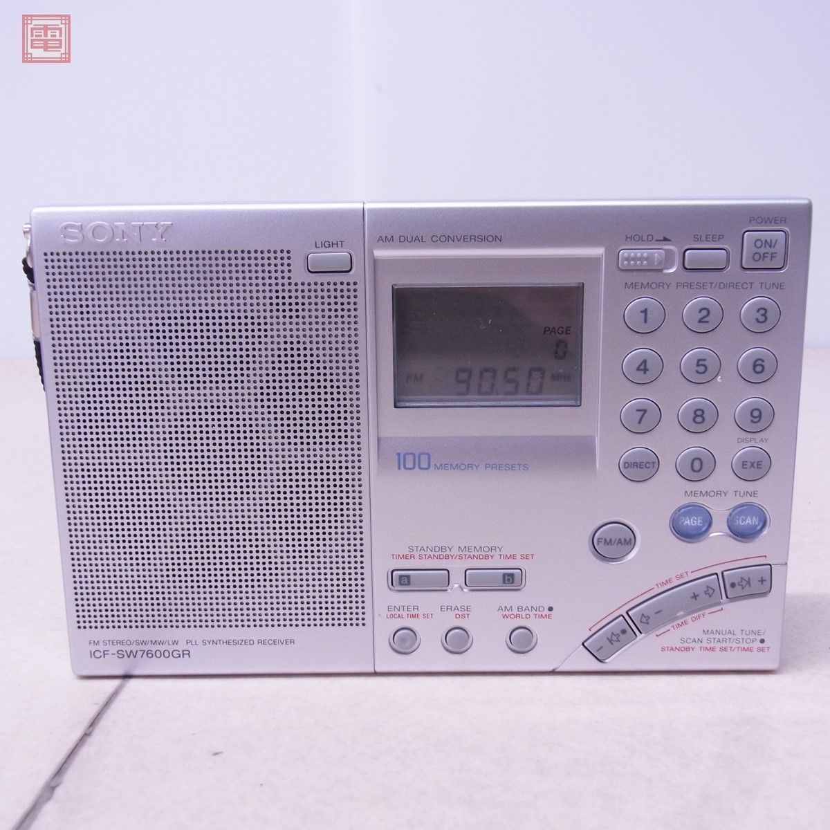 1円〜 美品 ソニー SONY ICF-SW7600GR MW/SW/FM BCLラジオ 取説・元箱