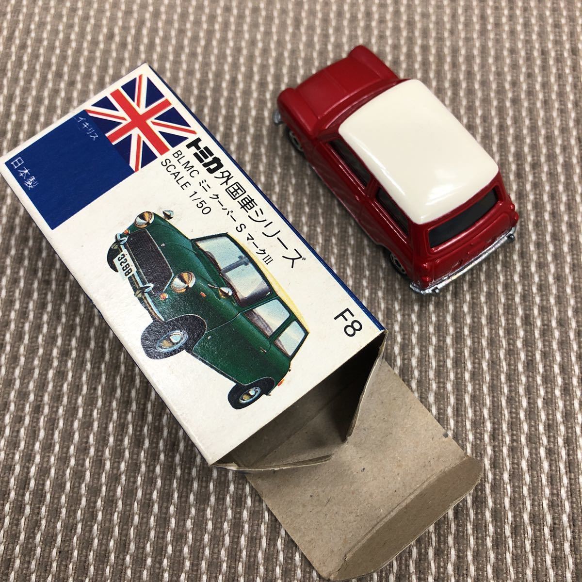 トミカ F8 BLMCミニクーパーS マークIII 外国車シリーズ 青箱 裏板旧