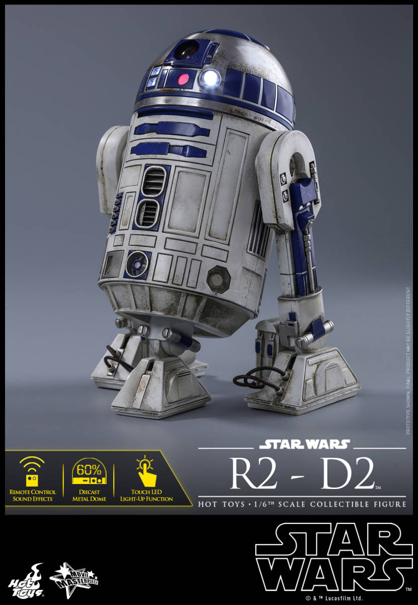 未使用：ホットトイズ スター・ウォーズ R2-D2 1/6 HOTTOYS ライト&サウンド：マスターピース_画像4