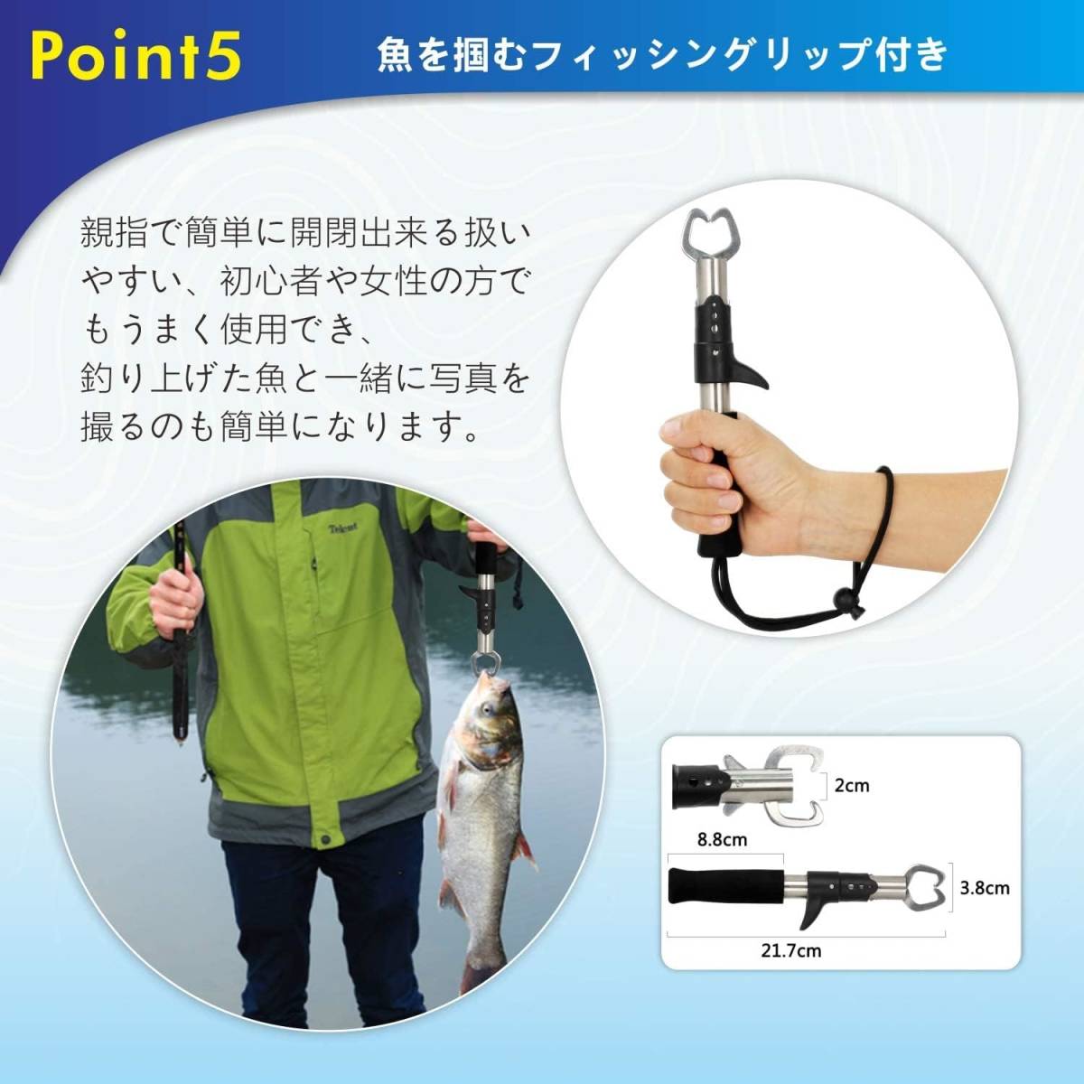 黒色　ブラック　バッカン 釣り バケツ 折りたたみ 40cm フィッシュグリップ付き 魚掴み器 釣り具 アウトドア