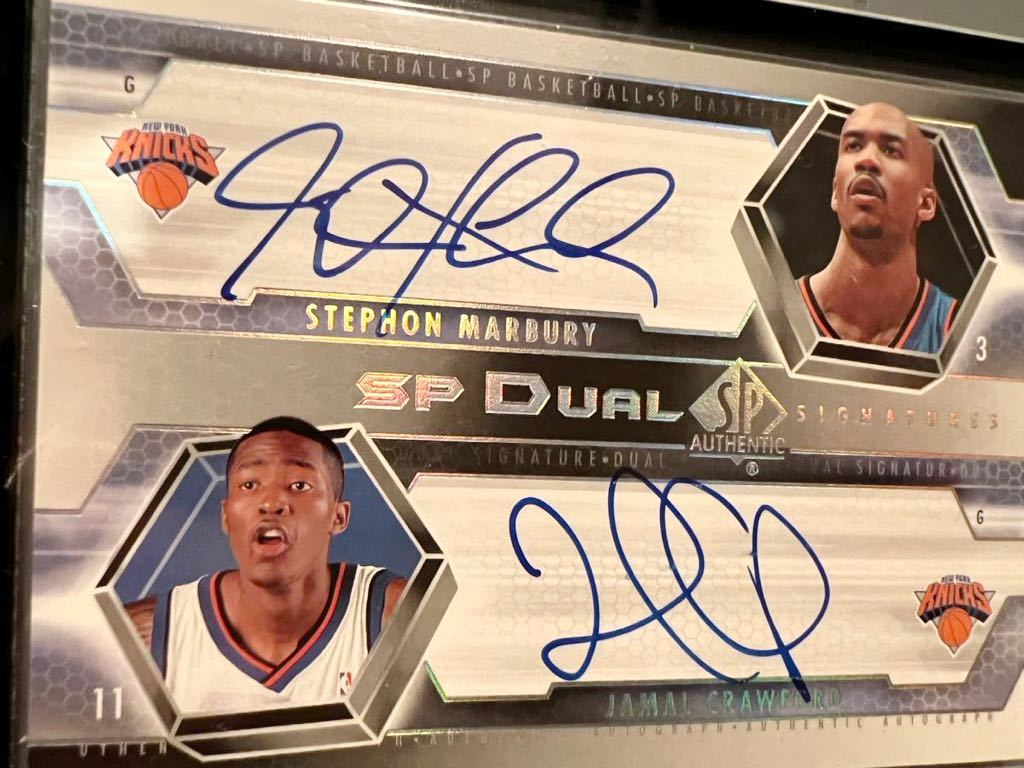 鬼レア直書 Knicks Stars Auto 04 Upper Deck Stephon Marbury マーブリー Jamal Crawford サイン NBA Panini バスケ All-star 6th Man×3_画像3