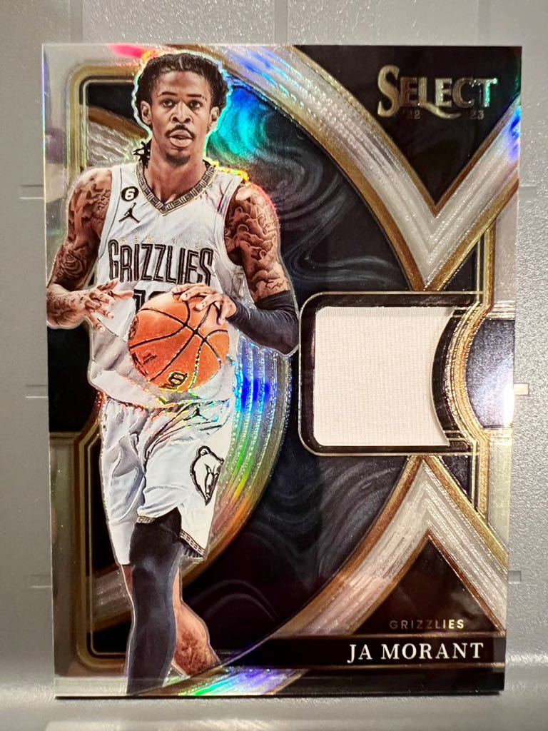 貴重綺麗 Prizm Jersey 22 Panini Ja Morant ジャ・モラント NBA 実使用 ユニフォーム カード Grizzlies グリズリーズ バスケ ROY プリズム_画像1