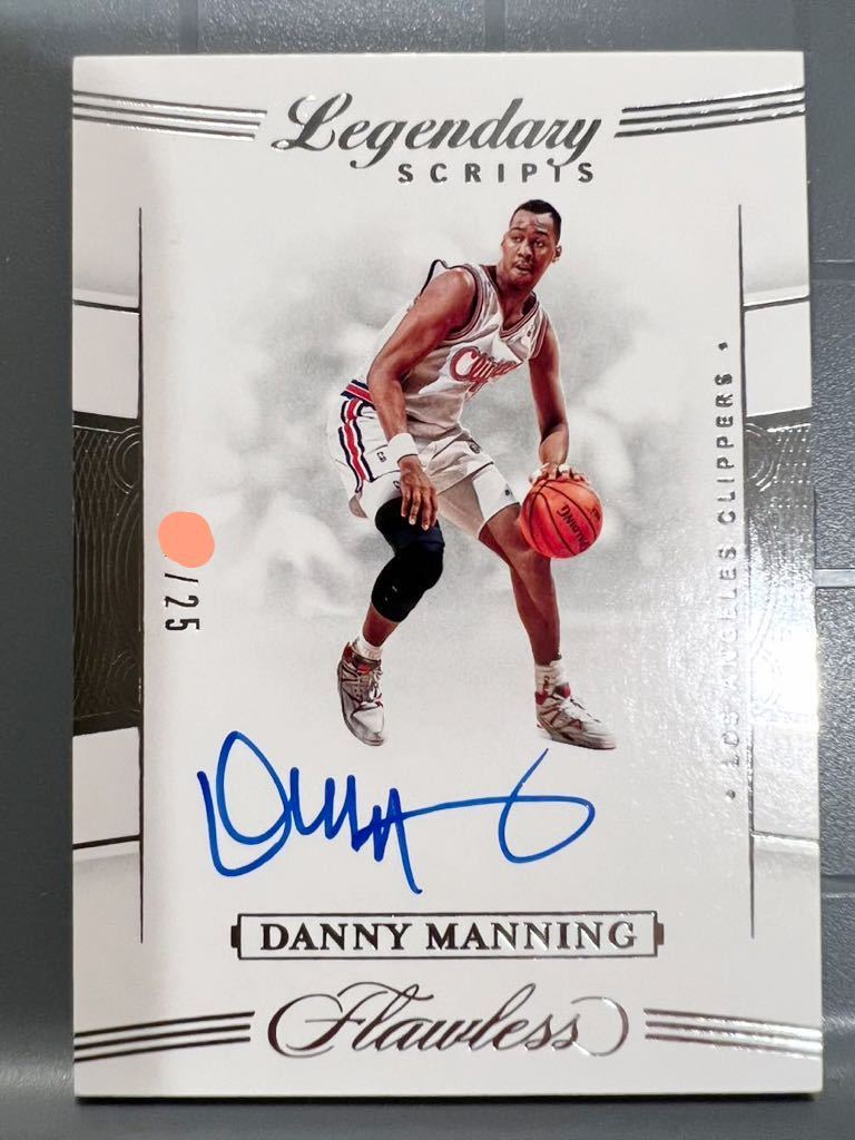 最高級直書/25 Auto 19 Panini Flawless Danny Manning ダニー マニング NBA Jazz バスケ Clippers NCAA 優勝 All-star Legend 6th Man 賞