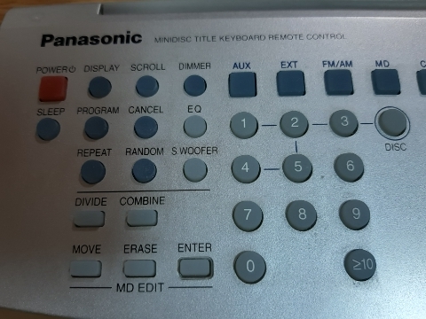 Panasonic SA-PM70 MDCD/ コンポ2000製　ＣＤ・ＭＤプレイヤー用リモコン_画像4