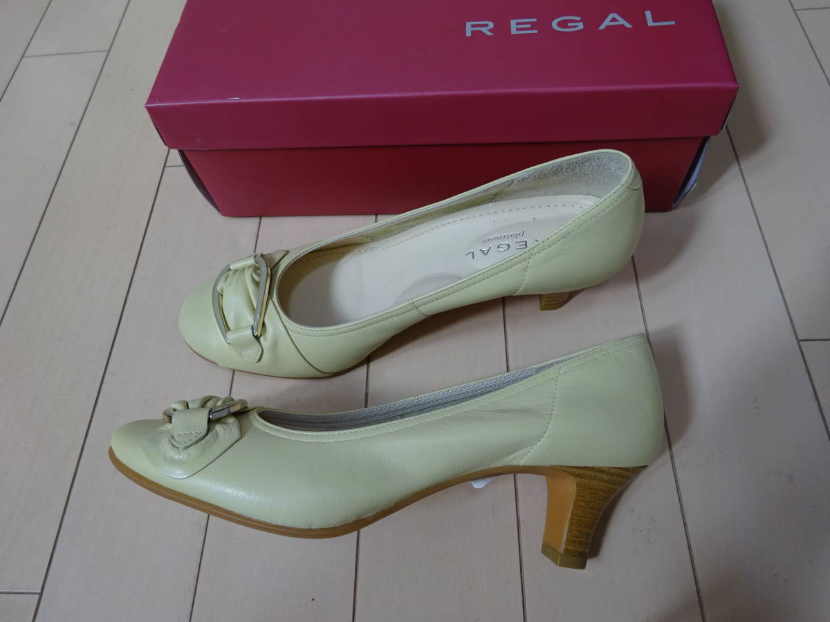  новый товар REGAL Reagal * пряжка украшение очень изысканный натуральная кожа туфли-лодочки 22.5cm сделано в Японии 