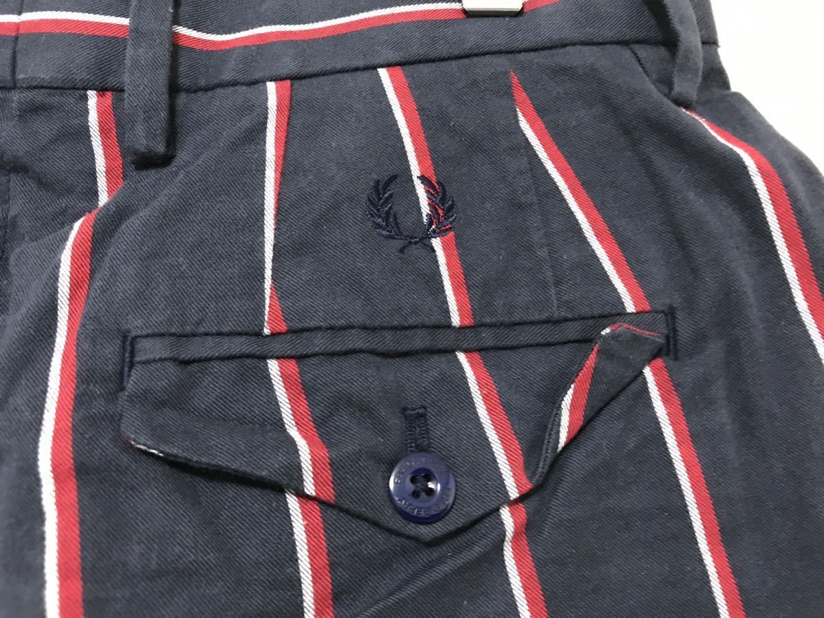 本物フレッドペリーFREDPERRYコットンハーフショートパンツメンズアメカジサーフワークビジネススーツゴルフスポーツ紺ネイビーS