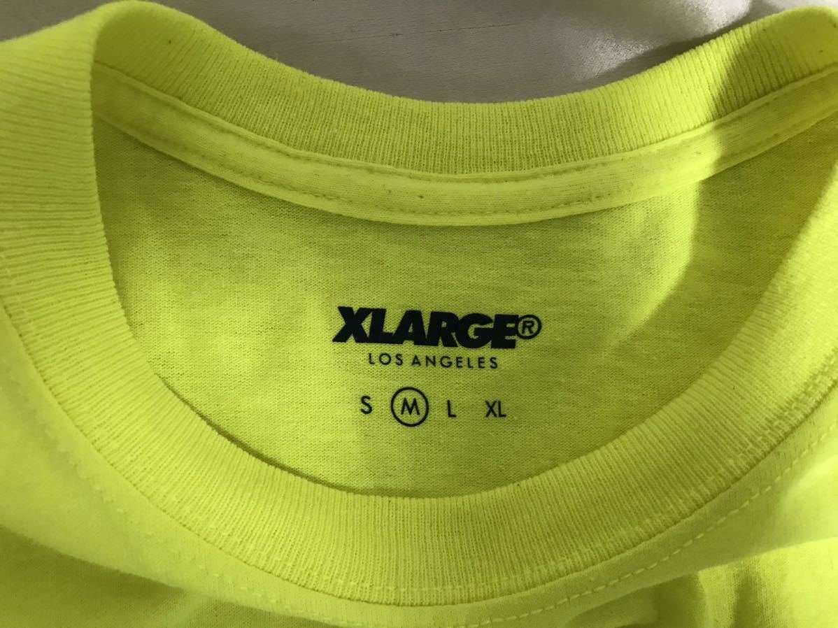 本物エクストララージXLARGEプリント半袖TシャツメンズサーフアメカジミリタリービジネススーツストリートスケーターイエローMハイチ製_画像4