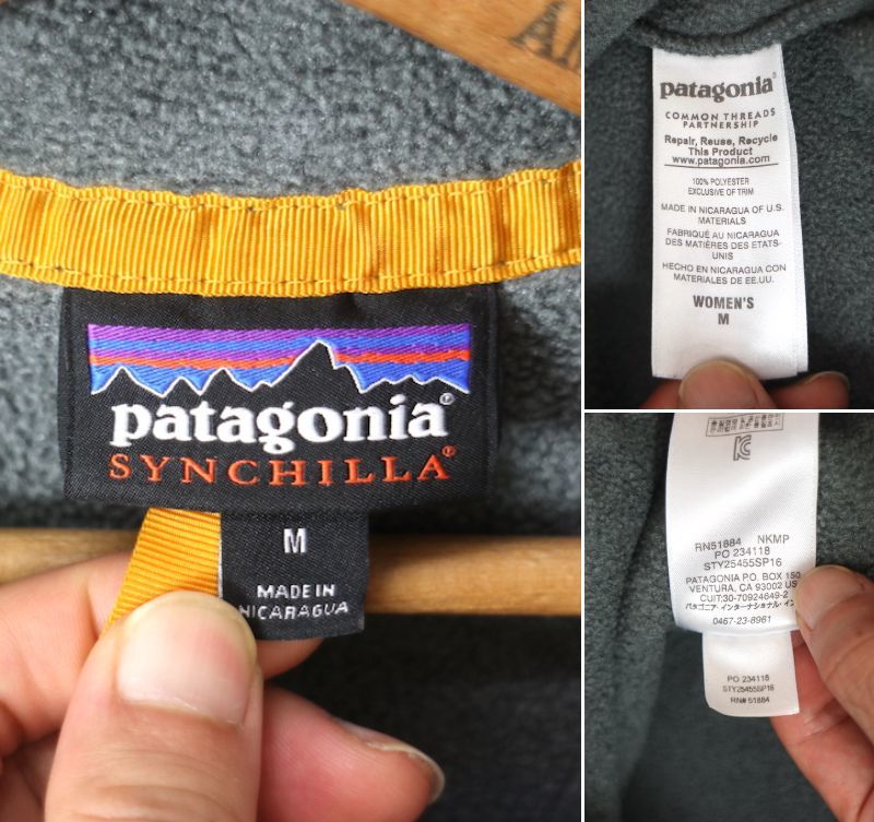高品質】 patagonia□SYNCHILLA スナップTフリース グレー/M 2016年製