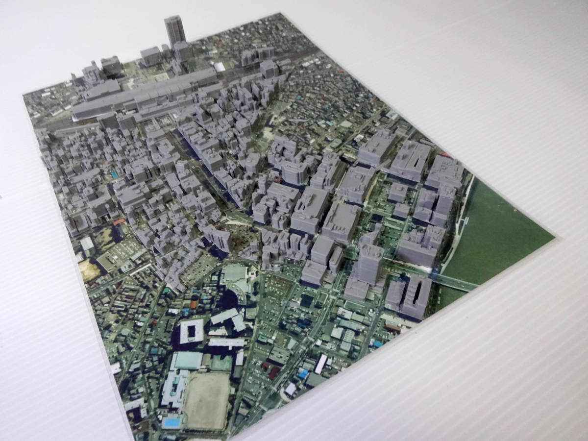 新潟駅周辺　国土交通省の整備した３D都市データを活用した都市模型　組立済　　スケール1/4000　(透明ケース付)　_画像4