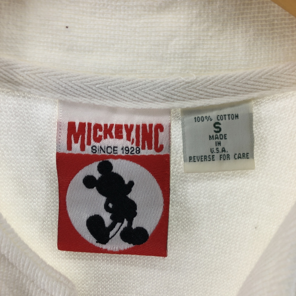 古着 90年代 MICKEY INC ハーフボタン キャラクタースウェットシャツ トレーナー USA製 メンズM ヴィンテージ /eaa313867_画像3