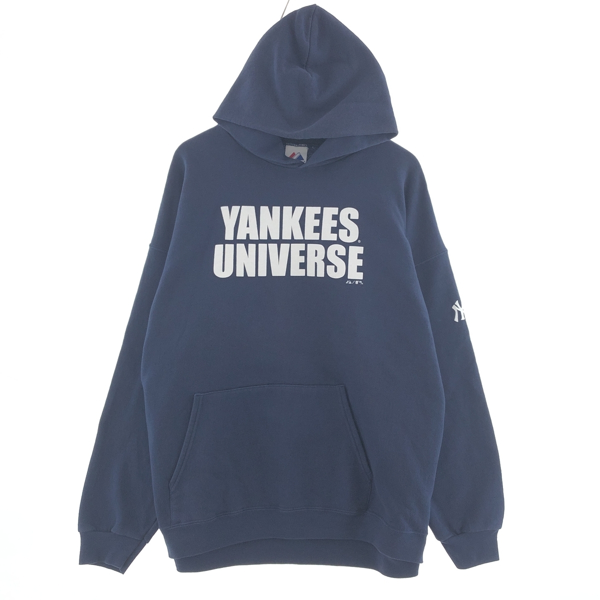 古着 Majestic MLB NEW YORK YANKEES ニューヨークヤンキース スウェットプルオーバーパーカー メンズXXL /taa001091