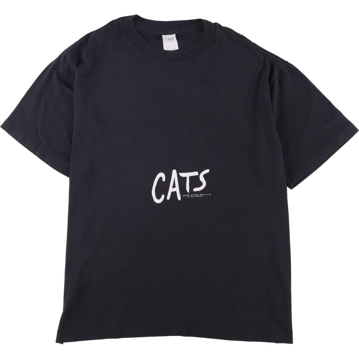 古着 80年代 CHED CATS キャッツ プリントTシャツ USA製 メンズM ヴィンテージ /eaa260417 【LP2311】