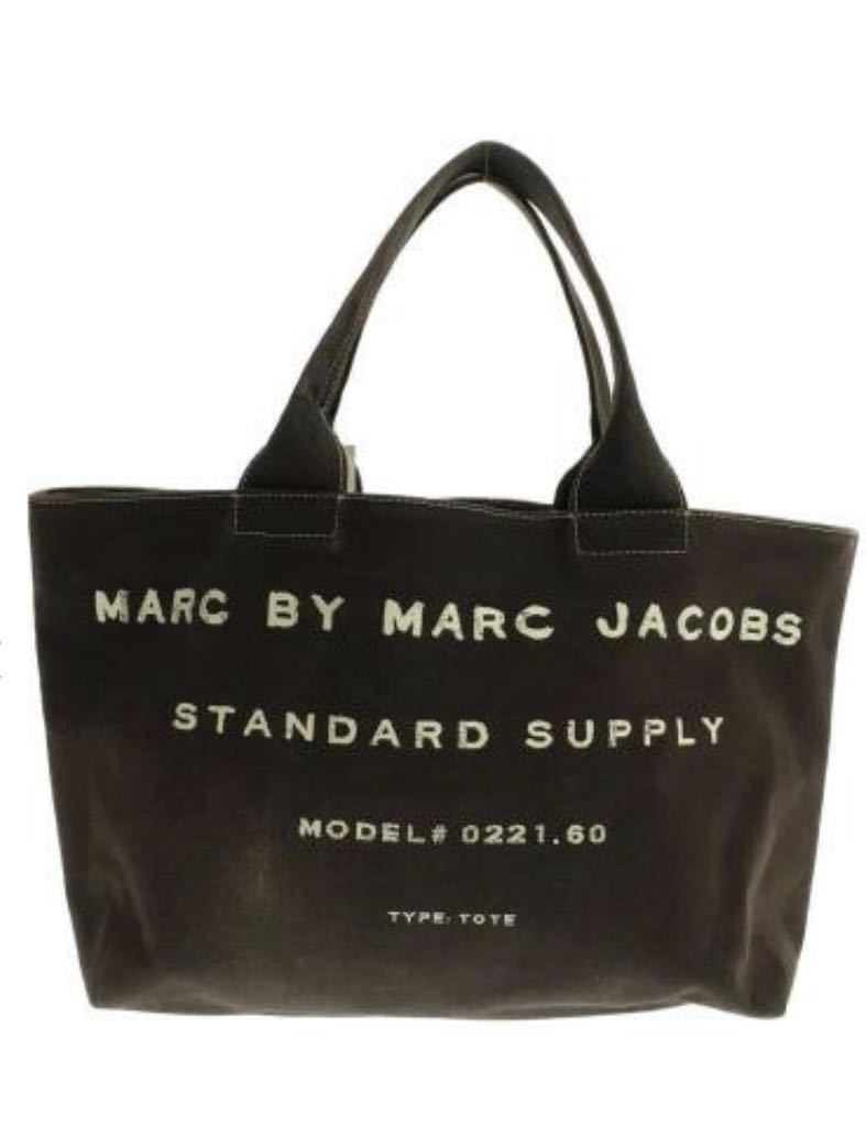MARC BY MARC JACOBS キャンバストートバッグ 濃い茶色_画像1