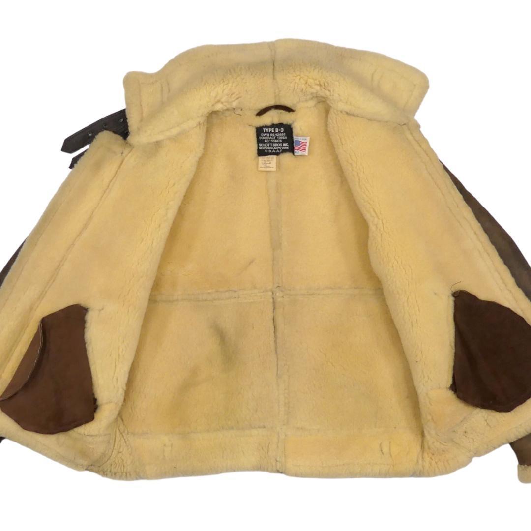 即決★アメリカ製 Schott★メンズL 新品定価16万円程 フライトジャケットB-3 ショット 40 本革 USA製 ボマージャケット 本皮