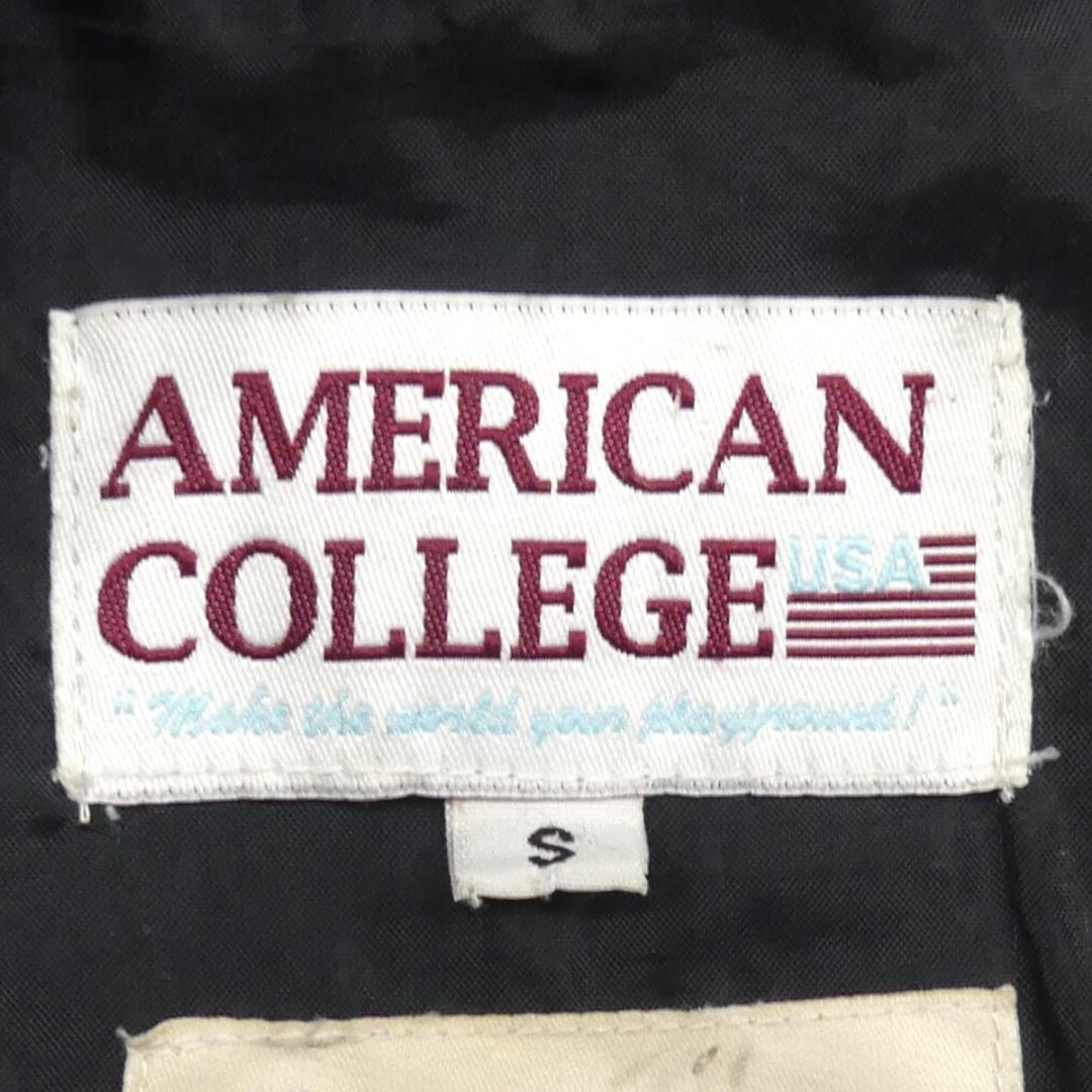 即決★AMERICAN COLLEGE★メンズS レザーアームスタジャン アメリカンカレッジ 黒 白 本革 ブルゾン 本皮 ジャンパー 革ジャン_画像6