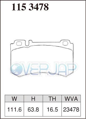 Z1111591 / 1153478 DIXCEL Zタイプ ブレーキパッド 1台分セット メルセデスベンツ W209 209377 2006～ AMG CLK63 フロント：6POT_画像3