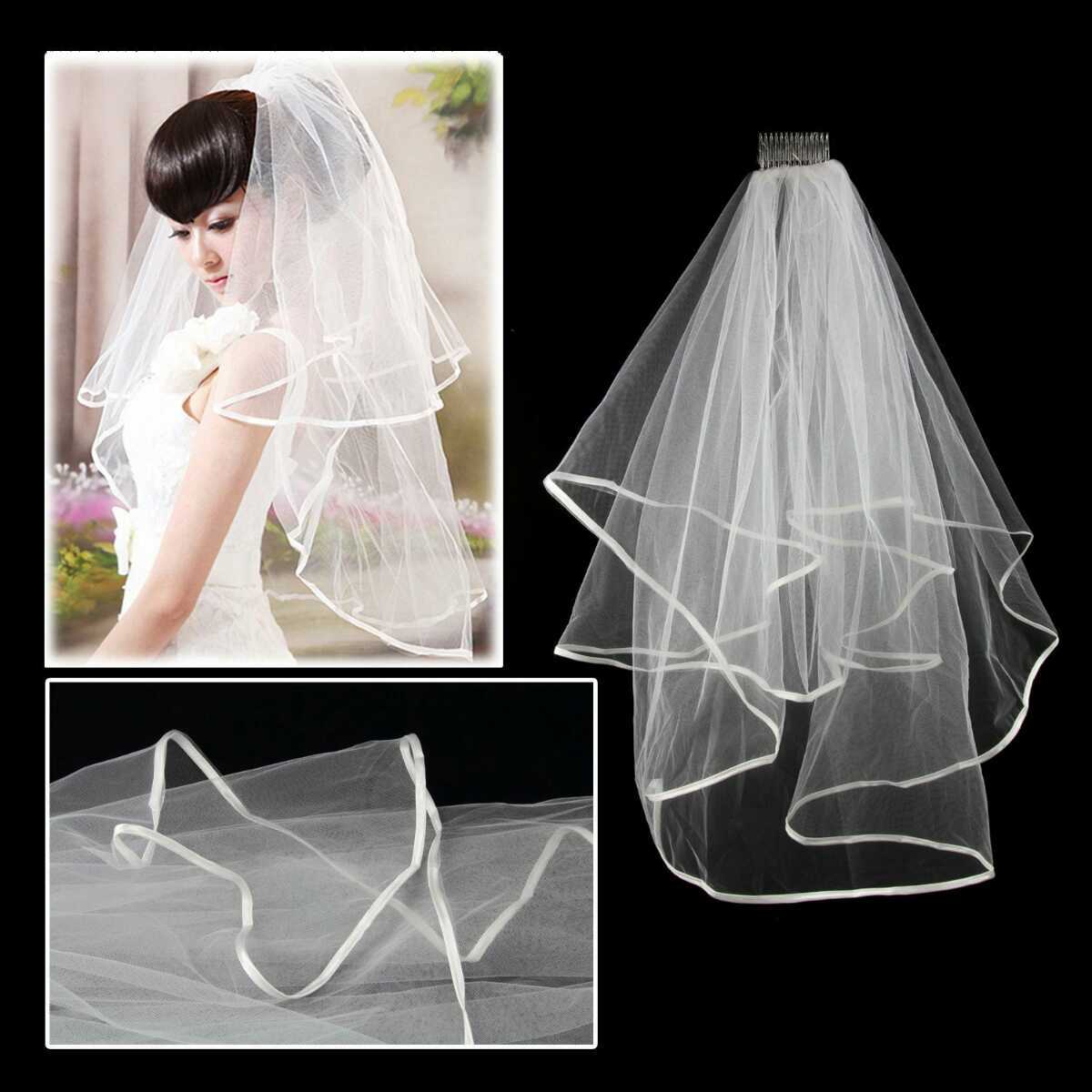  wedding veil simple bai pin g wedding white . comb attaching middle height 